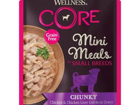 20% OFF: Wellness CORE Mini Meals Chunky Chicken & Chicken Liver Entree In Gravy Grain-Free Pouch Dog Food 3oz Fashion