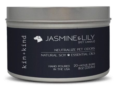 Kin+Kind Jasmine & Lily Deodorizing Pet Candle 8oz For Cheap