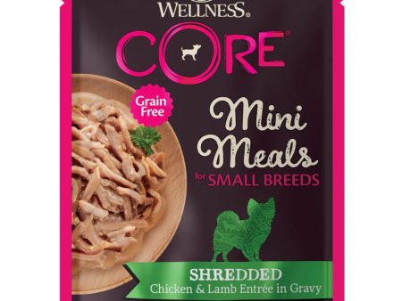 20% OFF: Wellness CORE Mini Meals Shredded Chicken & Lamb Entree In Gravy Grain-Free Pouch Dog Food 3oz Sale