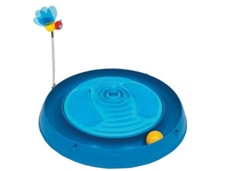 10% OFF: Catit Play 3-in-1 Cat Circuit Ball Toy & Massager Cat Toy (Blue) Fashion