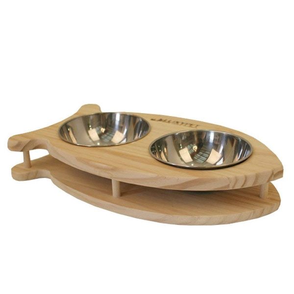 Luxypet Fish Double Cat Bowl Online Hot Sale