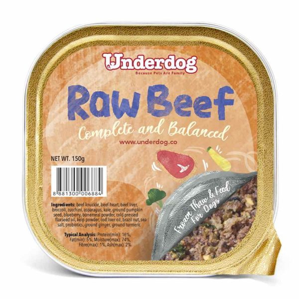 Underdog Raw Beef Complete & Balanced Frozen Dog Food 1.2kg For Sale