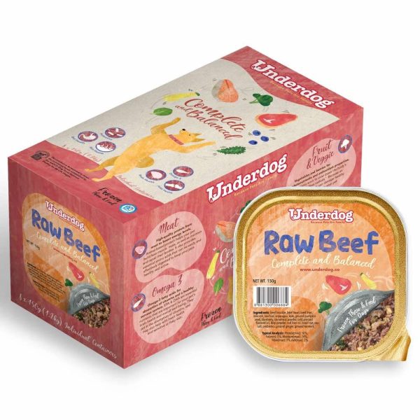 Underdog Raw Beef Complete & Balanced Frozen Dog Food 1.2kg For Sale